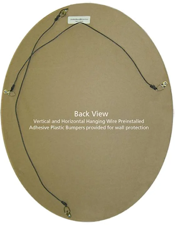 Montreal Framed Oval Mirror - Silver Leaf with Brown Antique