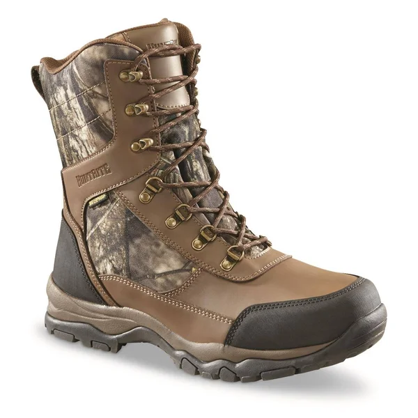 Insulated Hunting Boots: HuntRite Men's 9 inch Waterproof 1000-gram - Size: 10d, Mossy Oak Break-up Country, Men's Size 10d