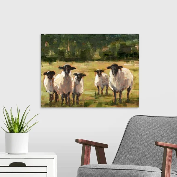 Sheep Family I - Canvas Wall Art, 24x18, Great Big Canvas