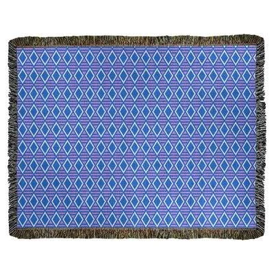 Leffel Geometric Diamonds Woven Blanket Artwork Chenille Blanket Ebern Designs Size: 50x22 W x 60x22 L, Color: Blue/Purple