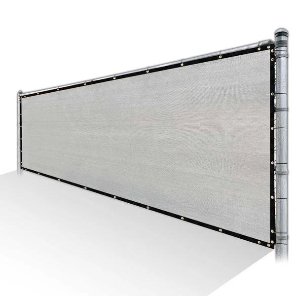 ColourTree 5 ft. x 37 ft. Grey Privacy Fence Screen HDPE Mesh Windscreen with Reinforced Grommets for Garden Fence (Custom Size)