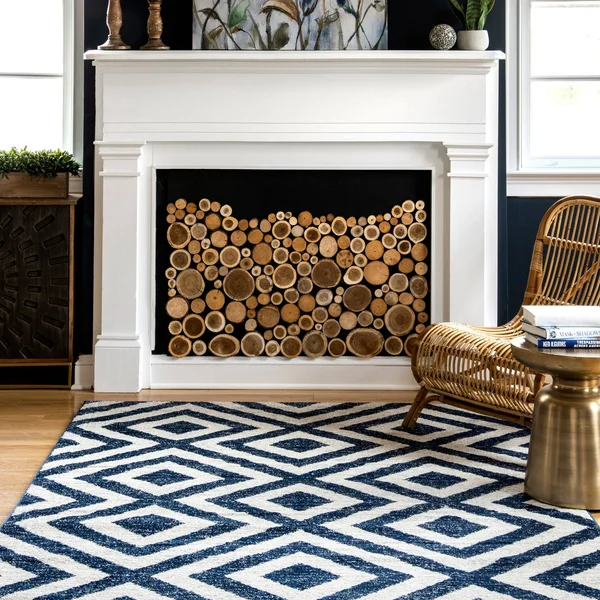 nuLOOM Zadie Geometric Area Rug, Blue, 8x10 ft