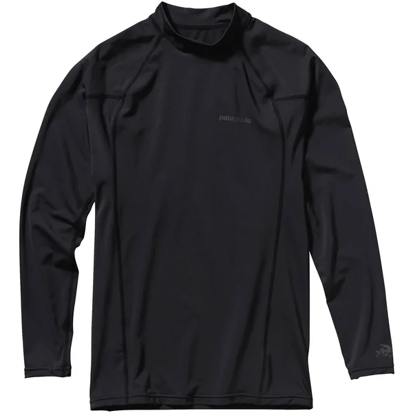 Men's Patagonia Long Sleeve R0 Top, Black/Forge Grey