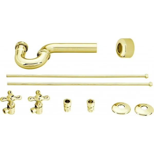 Westbrass Traditional Pedestal Lavatory Kit - Cross Handles, Black, D1838L-62