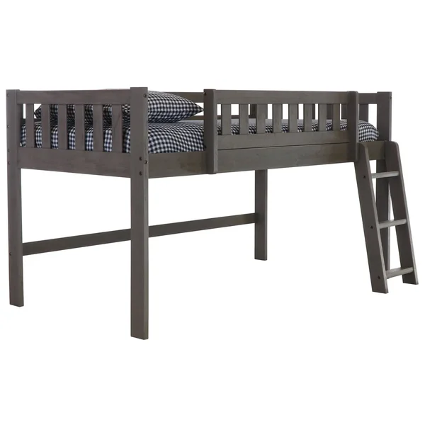 Os Home and Office Model 83204-1 Charcoal Gray Twin Low Loft Bed