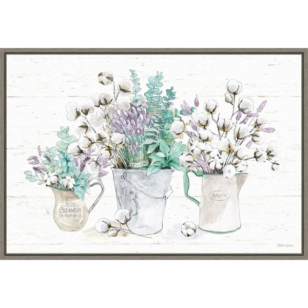 Amanti Art Farmhouse Cotton I Framed Canvas Print, Grey, 23x16