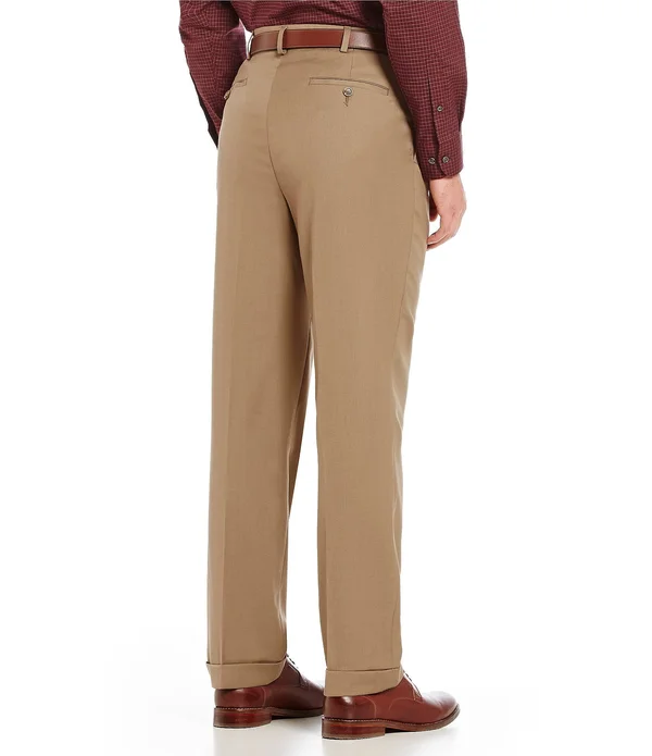Roundtree Yorke TravelSmart Luxury Gabardine Ultimate Comfort Classic Fit Pleat Front Non-Iron Dress Pants - 31 32