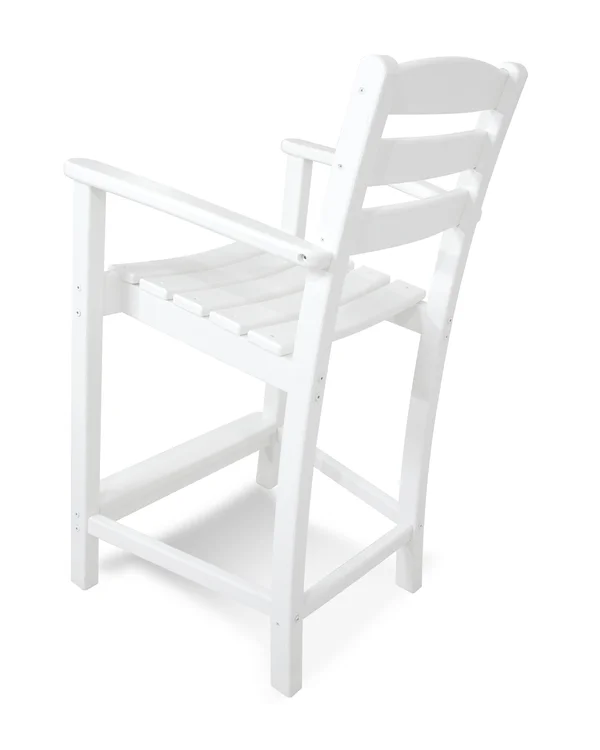 POLYWOOD La Casa Cafe Counter Arm Chair - White