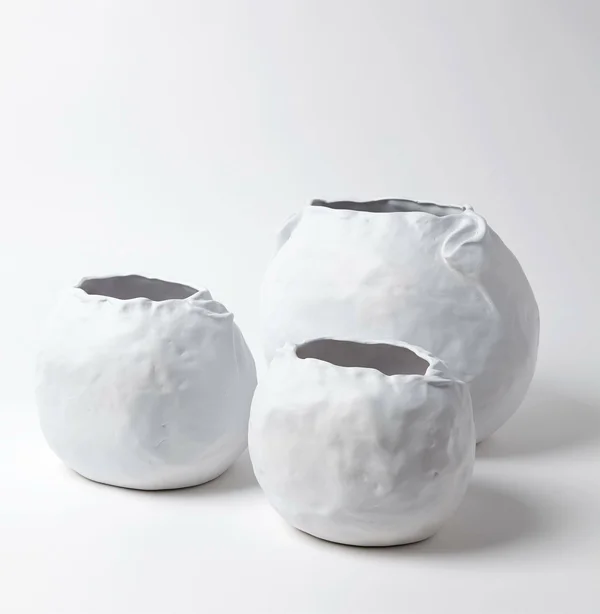 Global Views Petale Small Matte Vase - White