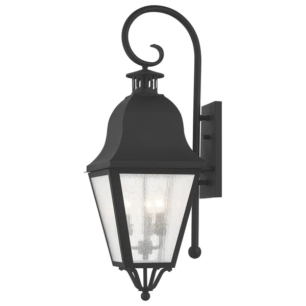 Livex Lighting-2555-07-Amwell - 3 Light Outdoor Wall Lantern Bronze