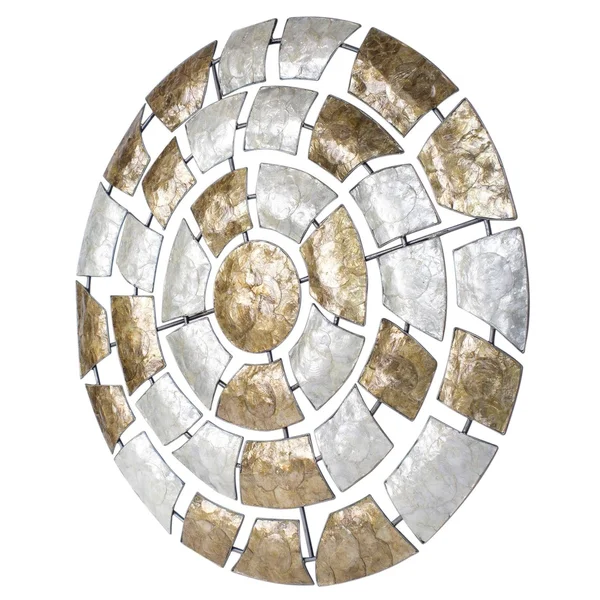 Shelby 40 inch Round Metal and Capiz Wall Decor
