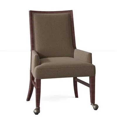Avilla Upholstered King Louis Back Arm Chair Fairfield Chair Body Fabric: 8789 Indigo - Frame Color: Montego Bay