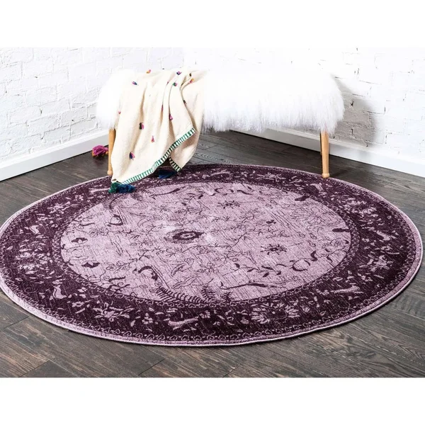 Unique Loom Floral La Jolla Area Rug (6& x 9& - Blue)