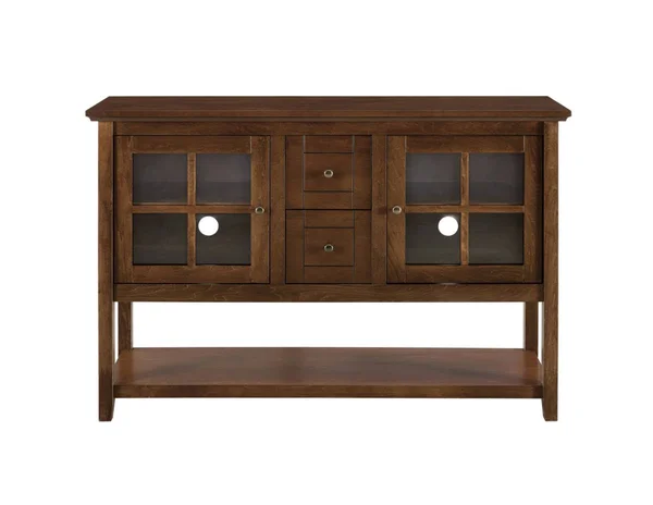 Walker Edison 52x22 Wood Console Table Buffet TV Stand - Walnut - White