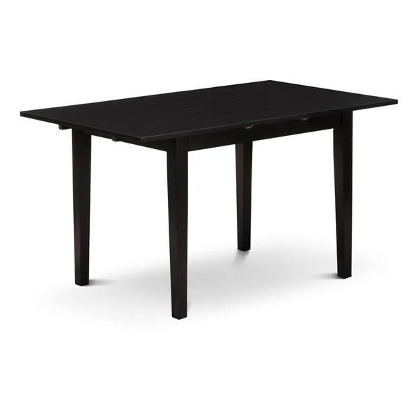 East West Furniture Norfolk 5-Piece Wood Dining Table and Chair Set in Black - NOPF5-BLK-C