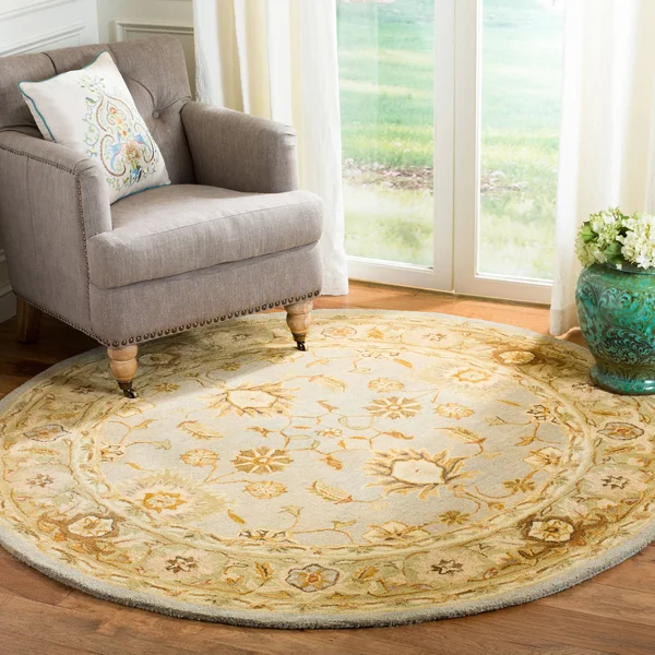 Safavieh AN556B Anatolia Area Rug, Blue, Sage: 6-ft Round
