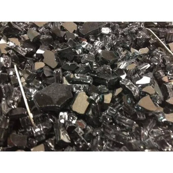 Outdoor GreatRoom Fire Pit Reflective Glass Black