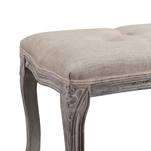 Modway Light Gray Regal Vintage French Upholstered Fabric Bench
