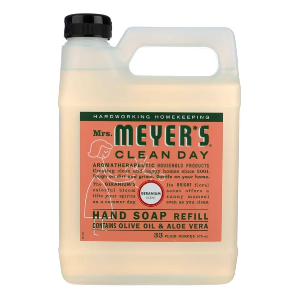 Mrs. Meyer's Clean Day Liquid Hand Soap Refill - Geranium, Case of 6, 33 fl oz.