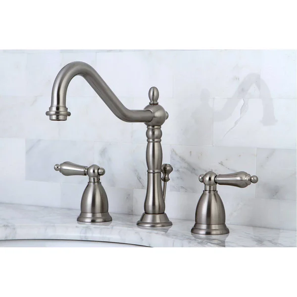 Kingston Brass Ks1995al Heritage Widespread Lavatory Faucet with Brass Pop-Up - Oil Rubbed Bronze