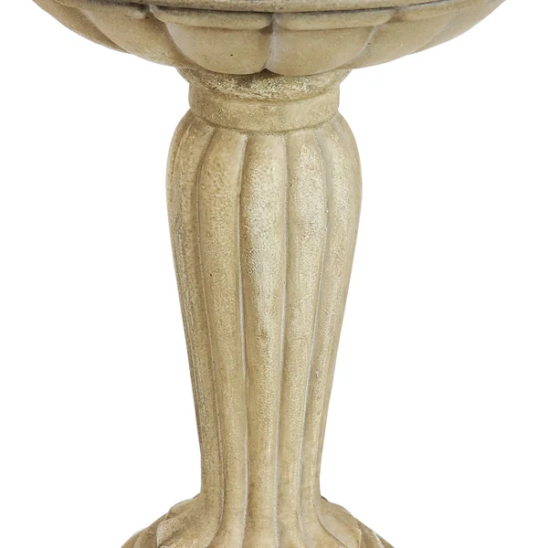 Sunnydaze Grecian Garden Reinforced Concrete Bird Bath - 16-inch
