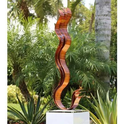 Dikili Metal Art Abstract Sculpture Orren Ellis Finish: Copper