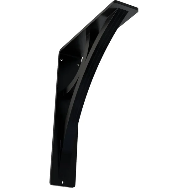 Ekena Millwork BKTM02X07X10TGL 2 x 7.5 x 10 in. Galveston Wrought Iron Bracket - Triple Center Brace Powder Coated Black