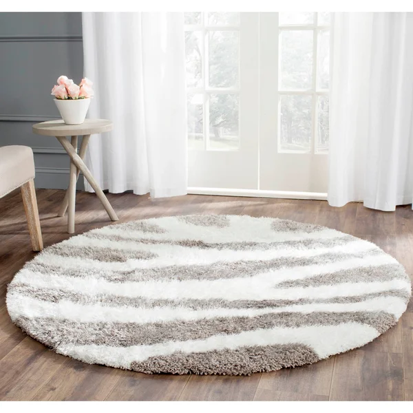 Safavieh Barcelona Shag Ivory/Silver 3 ft. x 5 ft. Area Rug