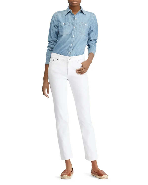 Lauren Ralph Lauren White Slimming Straight Jeans
