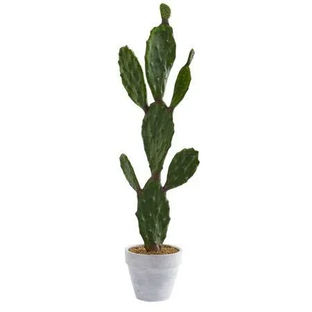 Nearly Natural 37in. Cactus Artificial Plant, Size: 37 inch, Green