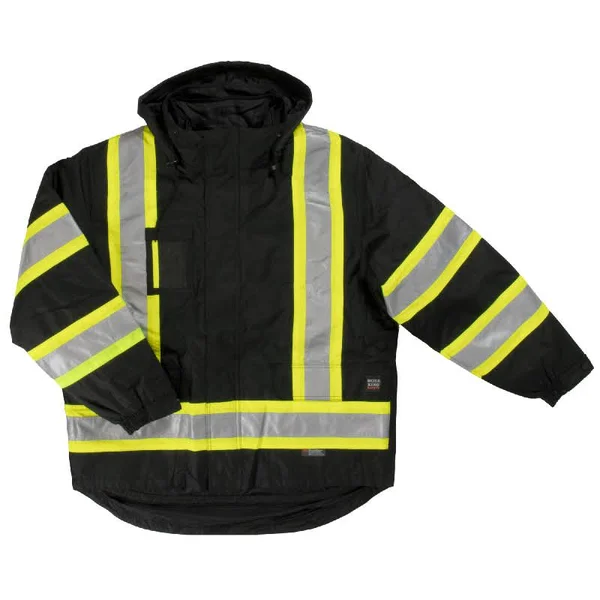 Safety Insulated 5-in-1 Parka - 2XL, Black Work King S42621