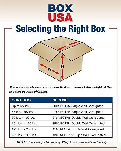 Box USA B24247 Flat Corrugated Boxes, 24x22L x 24x22W x 7x22H, Kraft (Pack of 10)