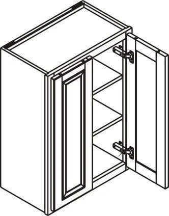 RTA Wholesalers 24 inch Wide 30 inch Tall 14 inch Deep Kitchen Cabinet Snow White Inset Shaker - Double Door - Unassembled
