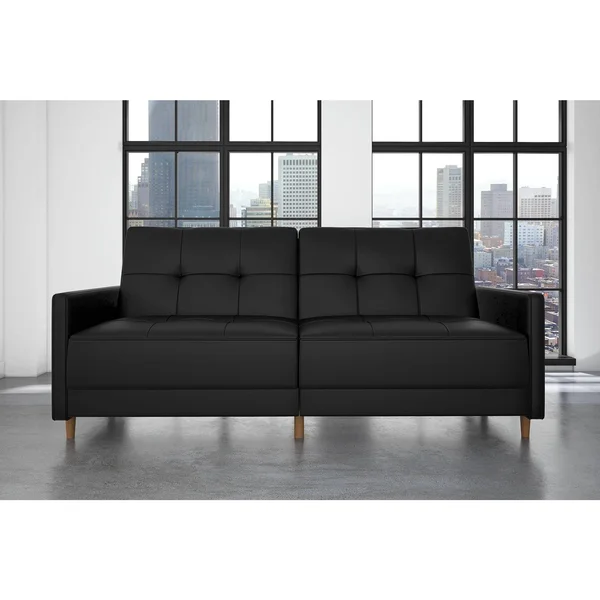 DHP Andora Coil Convertible Futon Couch, White