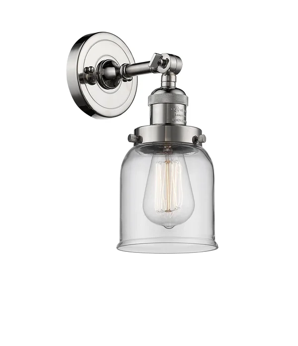 Innovations Lighting Small Bell 1 Light Sconce 203 PN G52 LED (Nickel)