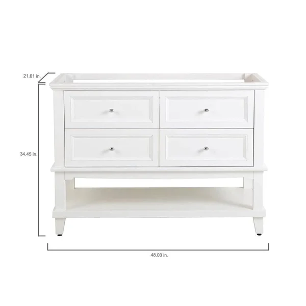 Teasian 48 in. W x 21 in. D Bathroom Vanity Cabinet Only in White