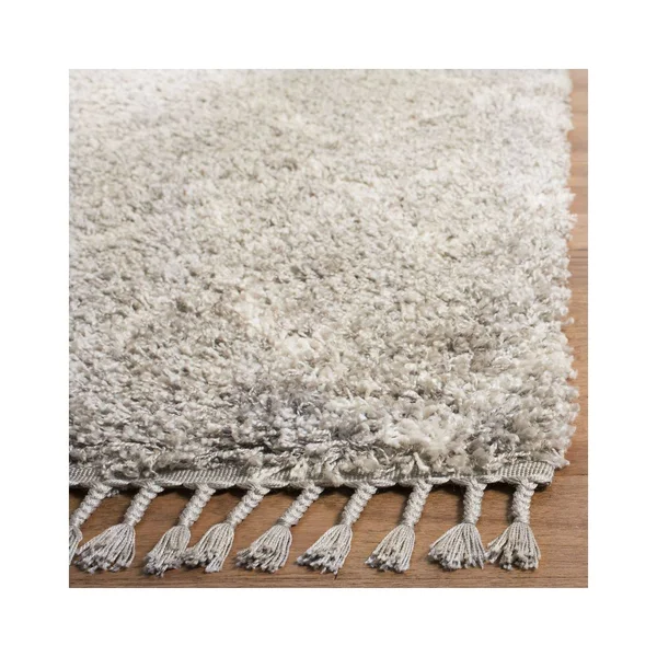 Safavieh PLX434F-3 3 x 5 ft. Pro Lux Shag Rectangle Area Rug Grey & Cream