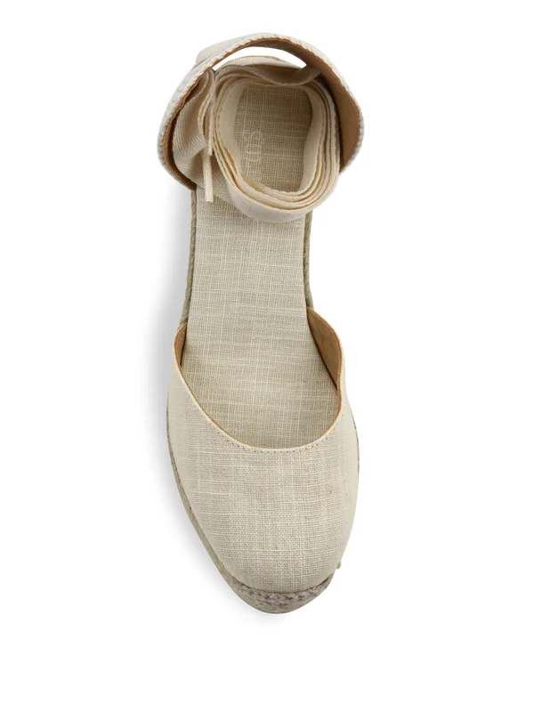 Soludos Tall Wedge Linen, 6, Blush