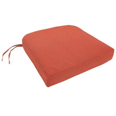Knife Edge Indoor/Outdoor Sunbrella Dining Chair Cushion Highland Dunes Fabric: Canvas Melon, Size: 3.5x22 H x 19x22 W x 18x22 D