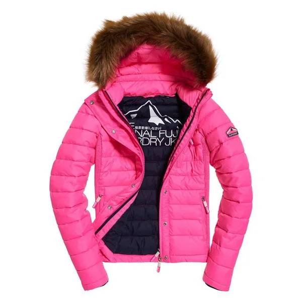 Superdry Vibe Pink Fuji Slim Double Zip Hooded Jacket