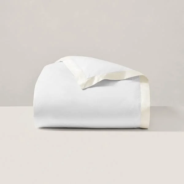 Ralph Lauren Home Organic Sateen Border King Duvet - Cream, King, Comforters & Duvets Duvet Covers King Duvet Cover Sets