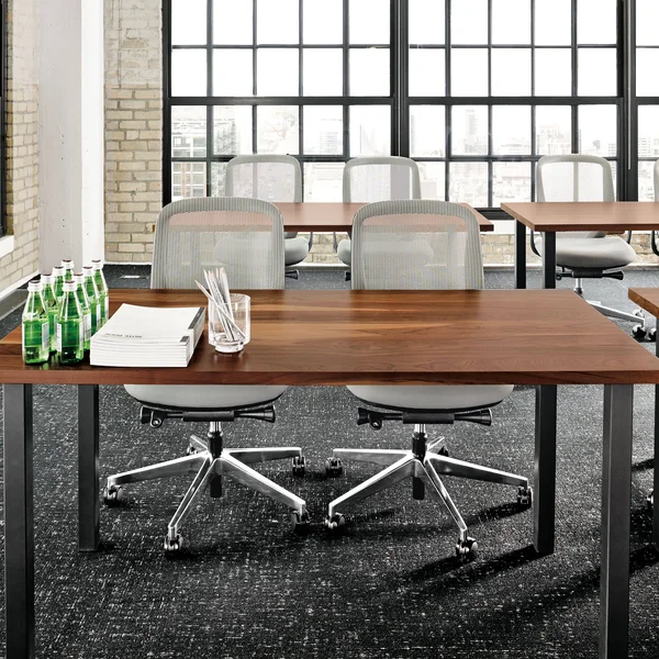 Room & Board - Modern Parsons Leg 60W 24d Table w/ 1.5x22 Leg, Maple Top w/ White Base