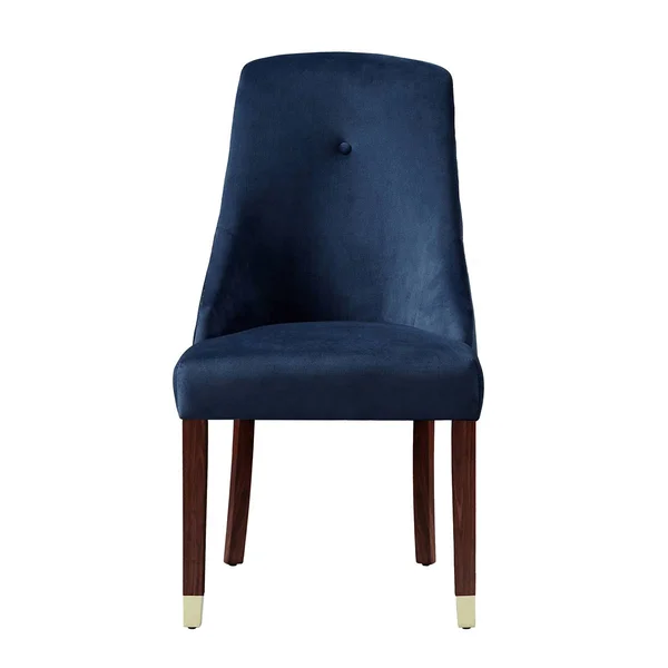 Inspired Home Cora Navy/Gold Velvet Metal Tip Leg Dining Chair (Set of 2)
