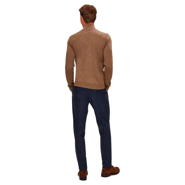 Selected Homme Pima Cotton Full Zip Cardigan, Neutral