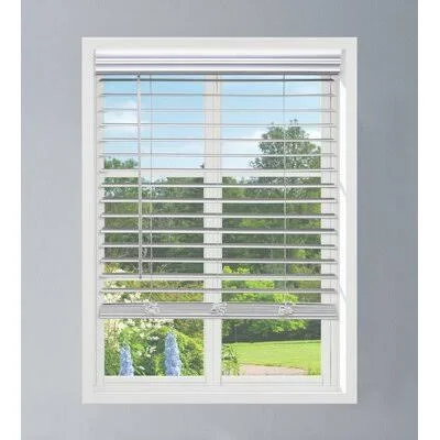 Linen Avenue Custom Cordless Faux Wood Blinds - Flush Inside Mount Symple Stuff Blind Size: 37v5W x 48L
