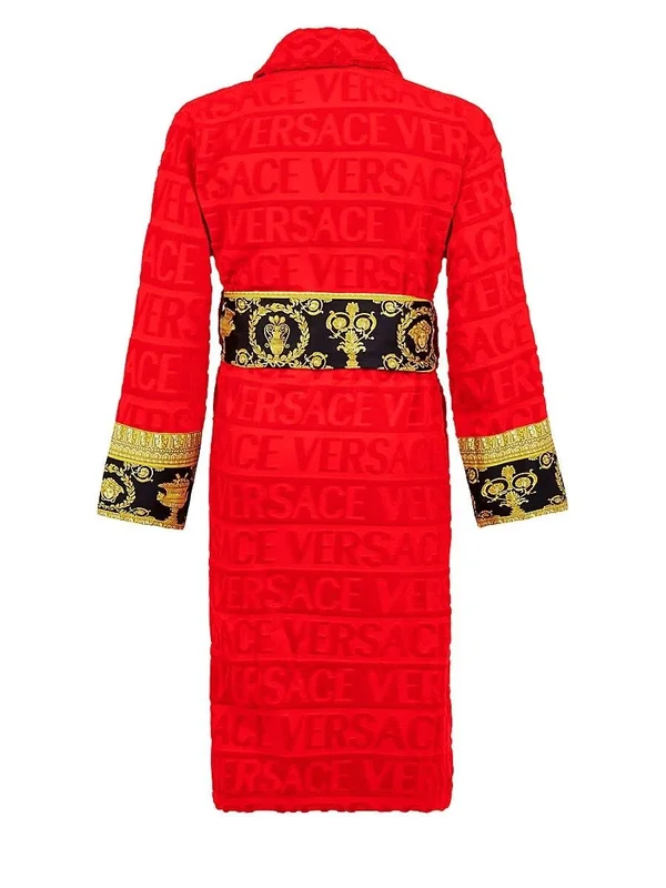 Versace Men's Barocco Sleeve Robe, Gold, Men's, XL