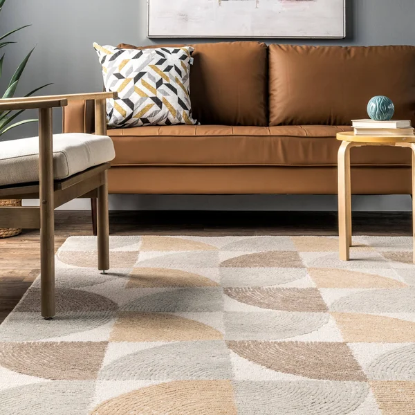 nuLOOM Liv Hand Tufted Wool Geometric Area Rug - 5' x 8' - Beige