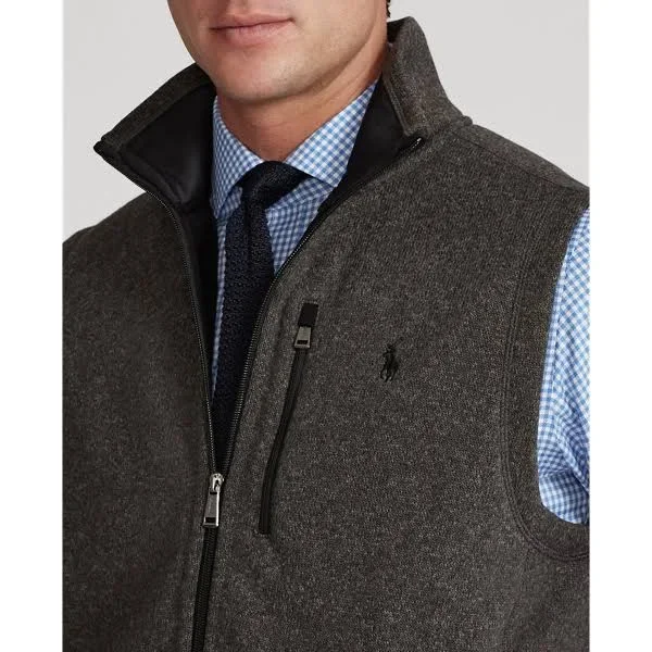 Ralph Lauren Men's Fleece Mockneck Vest - Size 2XL Tall in Windsor Heather