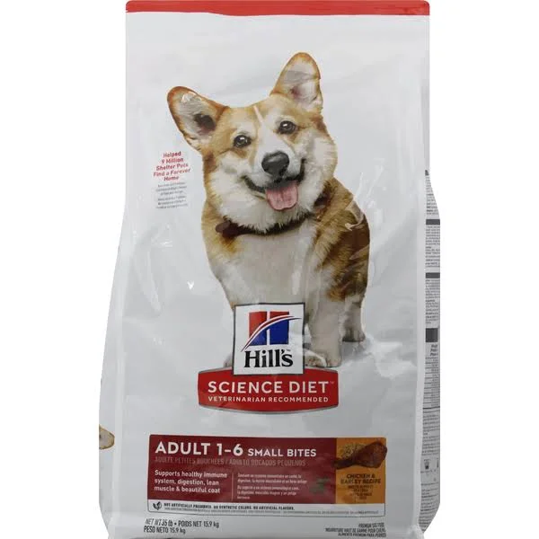 Science Diet Science Diet Dog Food - Premium, Chicken & Barley Recipe, Adult 1-6 Small Bites - 35 lb