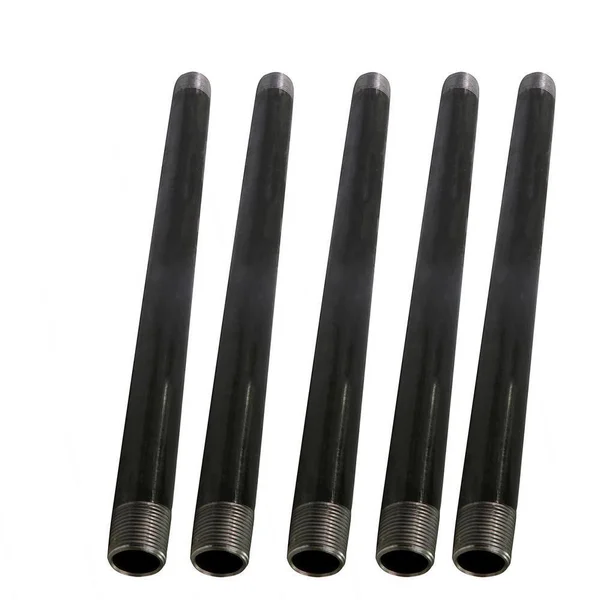The Plumber's Choice 1-1/2 in. x 3 ft. Black Steel Pipe (5-Pack) 1536PBL-5